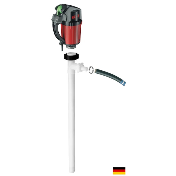 Flux Drum Pump, PVDF, 60" Long, Motor, 120V, 60Hz, 1ph, 460 Watts Power, 9 ft PVC Hose 24-ZORO0147 - main